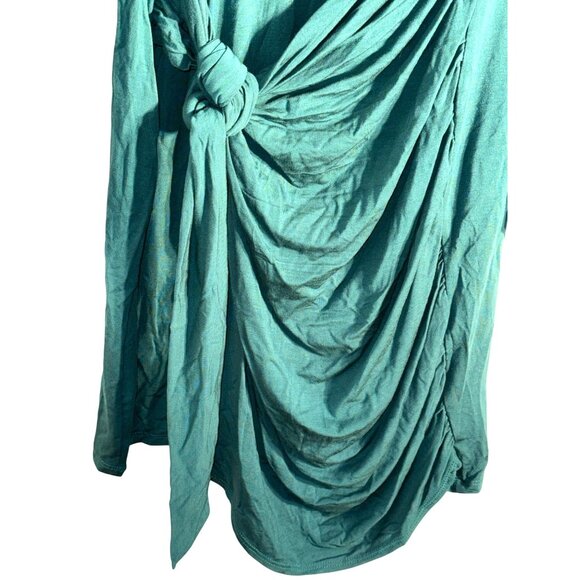 Teal Long Sleeve Dress By Socialite XL With Draped Knot Detail - Picture 4 of 10